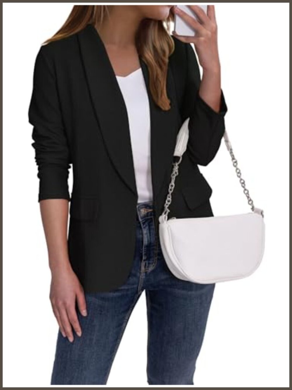 Women's Business Casual Blazer Suit Jacket Polyester Elastane